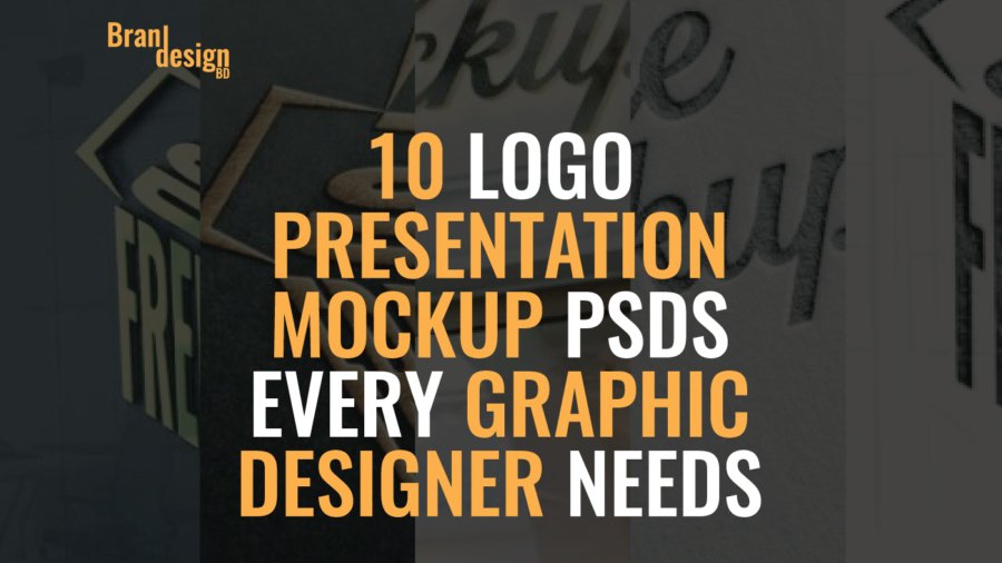 A visual guide showing 10 Logo Presentation Mockup PSDs Every Graphic Designer Needs with examples of different logo mockups.