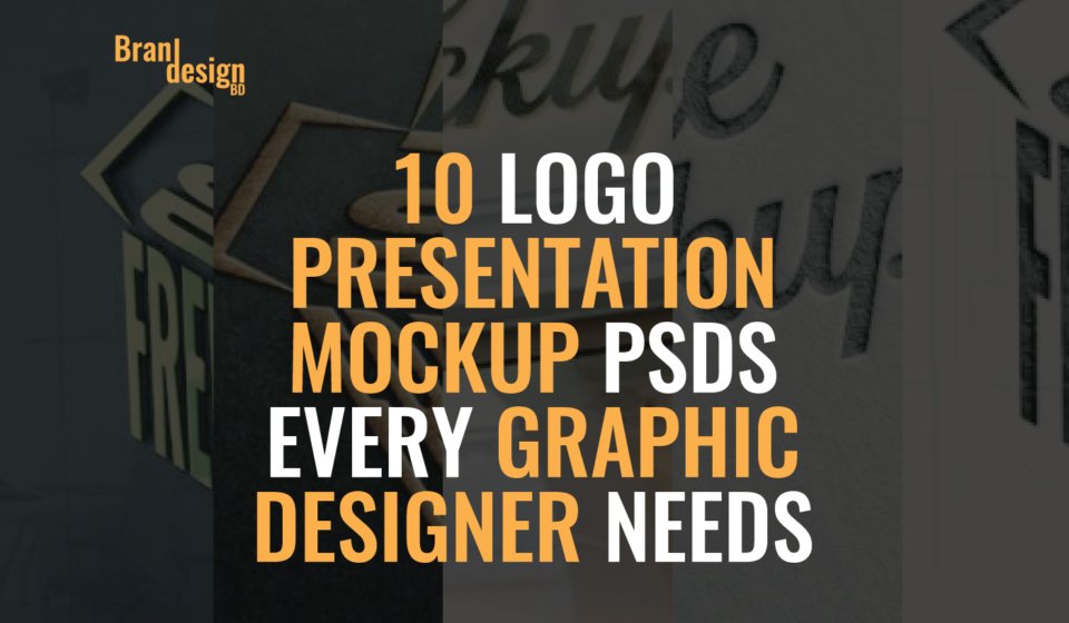 A visual guide showing 10 Logo Presentation Mockup PSDs Every Graphic Designer Needs with examples of different logo mockups.