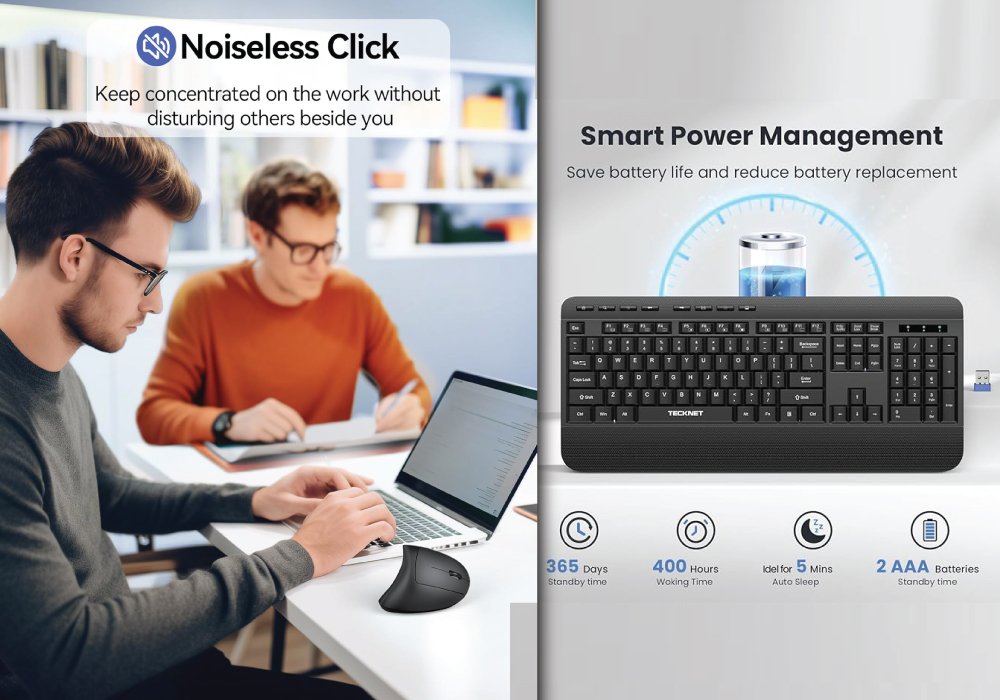 A collage of images related to a graphic design workflow, showing ergonomic tips, desk organization tools, and charts on AI's impact on efficiency and income.