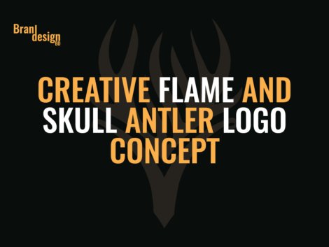 Creative Flame and Skull Antler Logo Concept