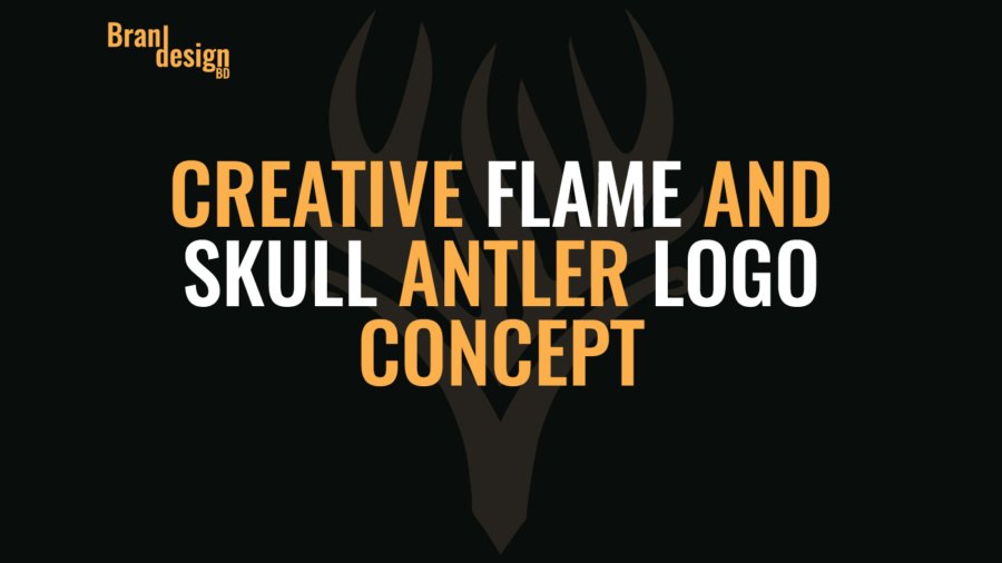 Creative Flame and Skull Antler Logo Concept