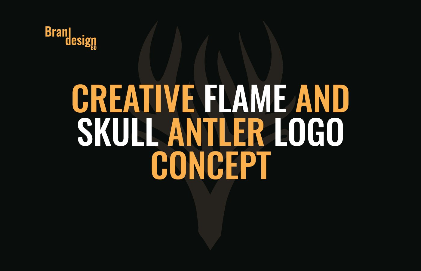 Creative Flame and Skull Antler Logo Concept
