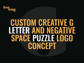Custom Creative G Letter and Negative Space Puzzle Logo Concept