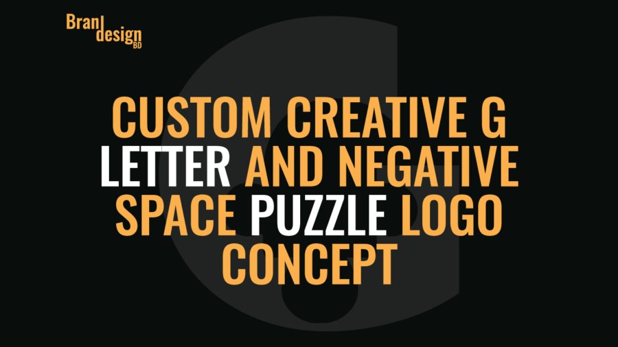 Custom Creative G Letter and Negative Space Puzzle Logo Concept