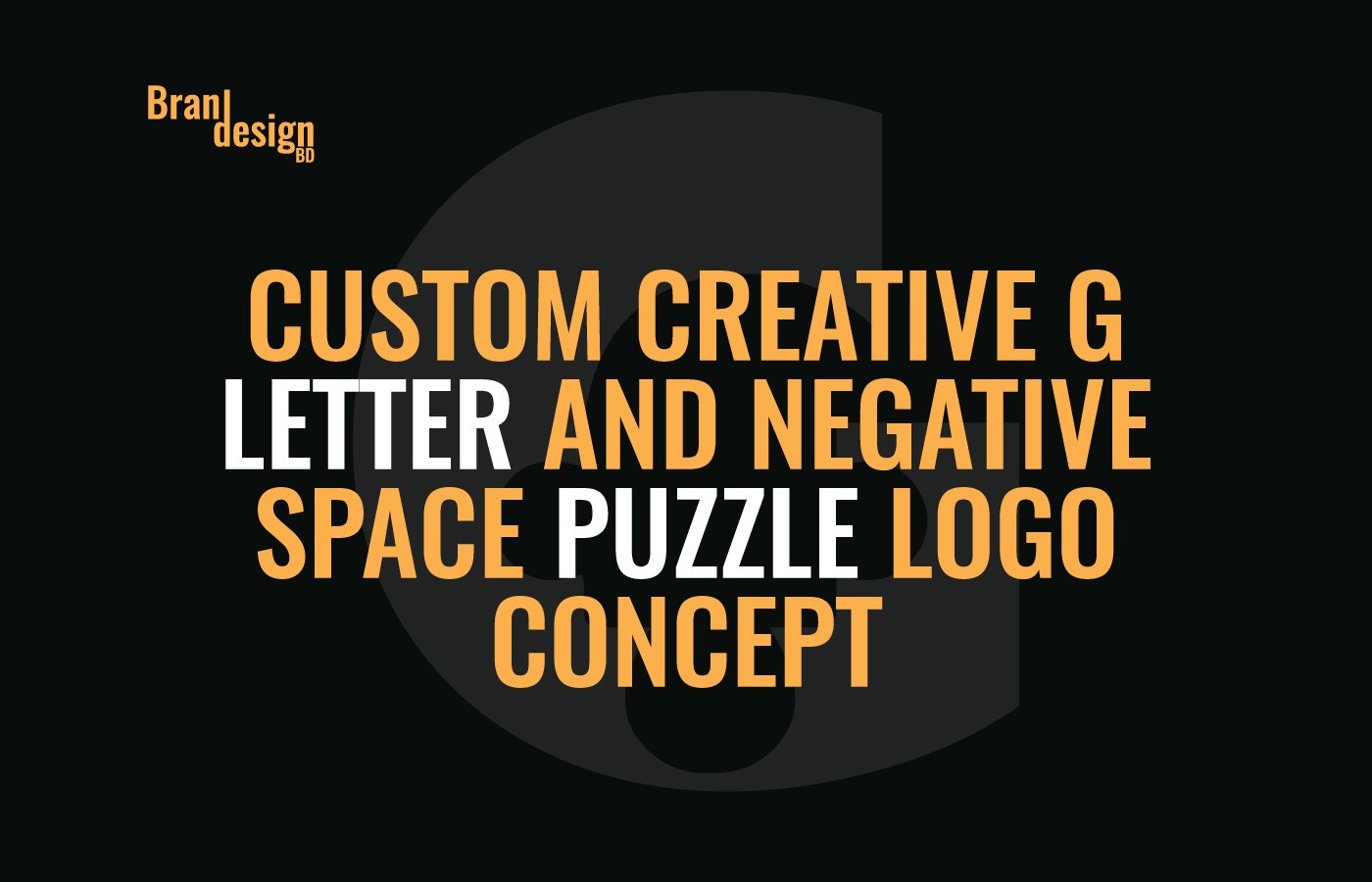 Custom Creative G Letter and Negative Space Puzzle Logo Concept