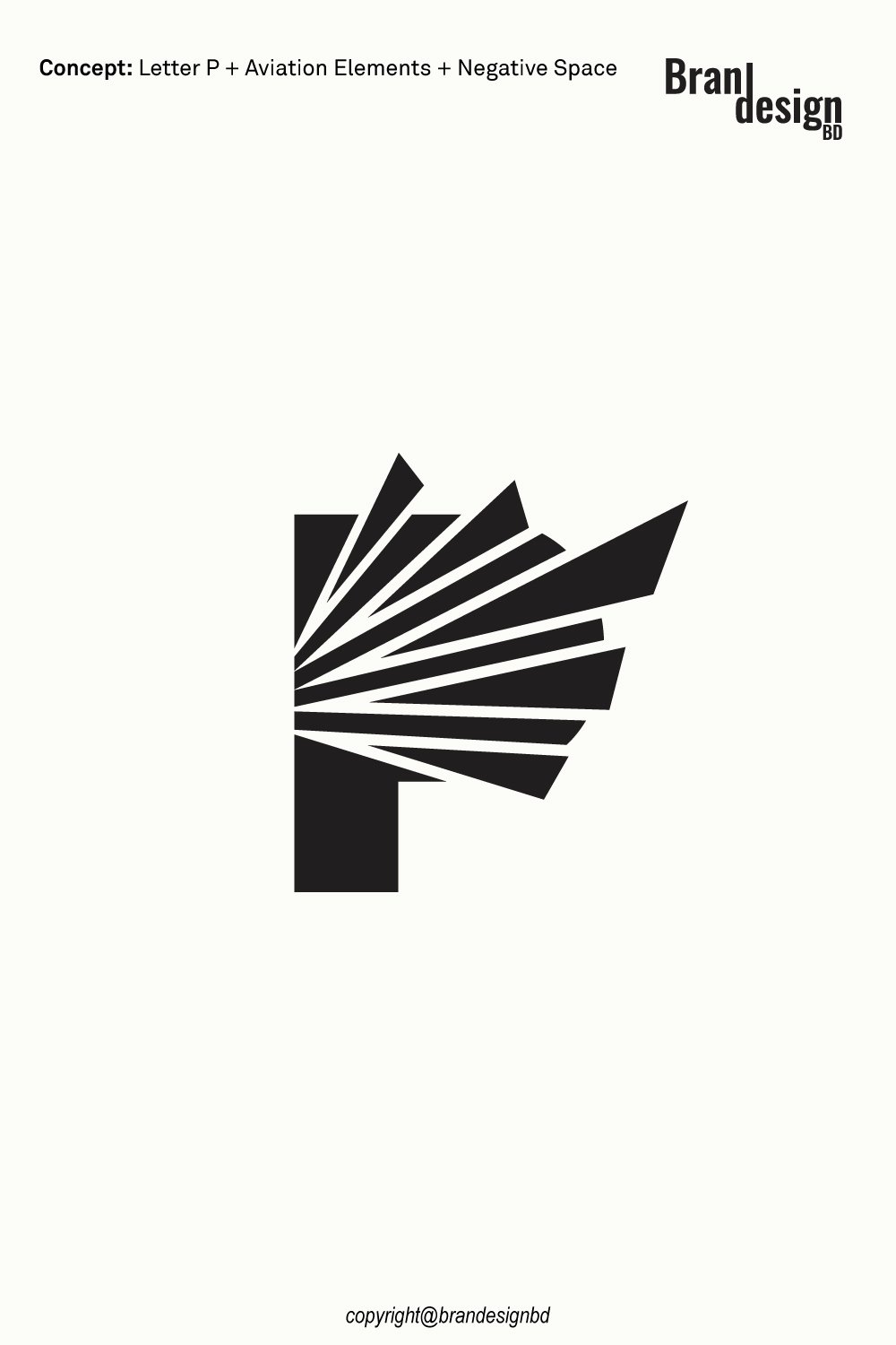 Custom Creative Letter P and Aviation Logo Concept
