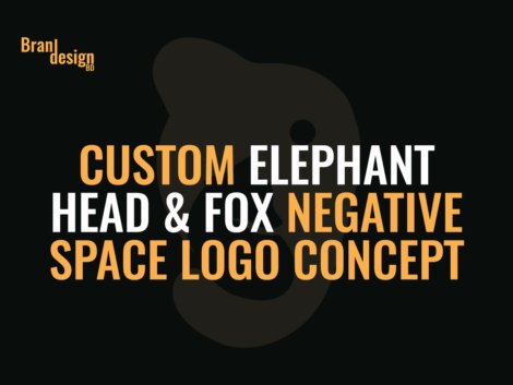Custom Elephant Head & Fox Negative Space Logo