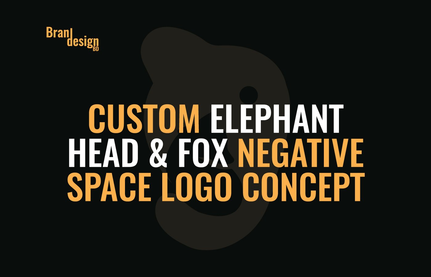 Custom Elephant Head & Fox Negative Space Logo