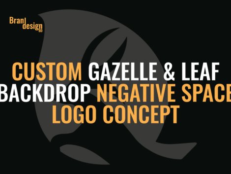 Custom Gazelle & Leaf Backdrop Negative Space Logo Concept