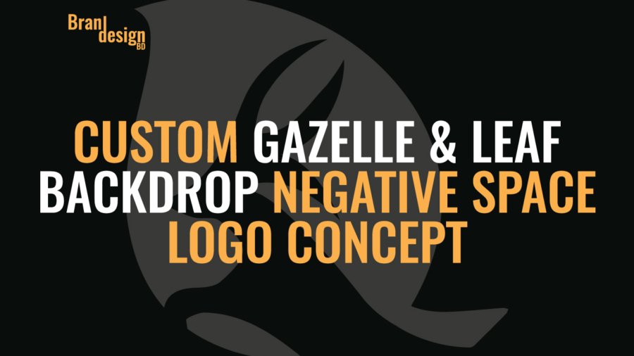Custom Gazelle & Leaf Backdrop Negative Space Logo Concept