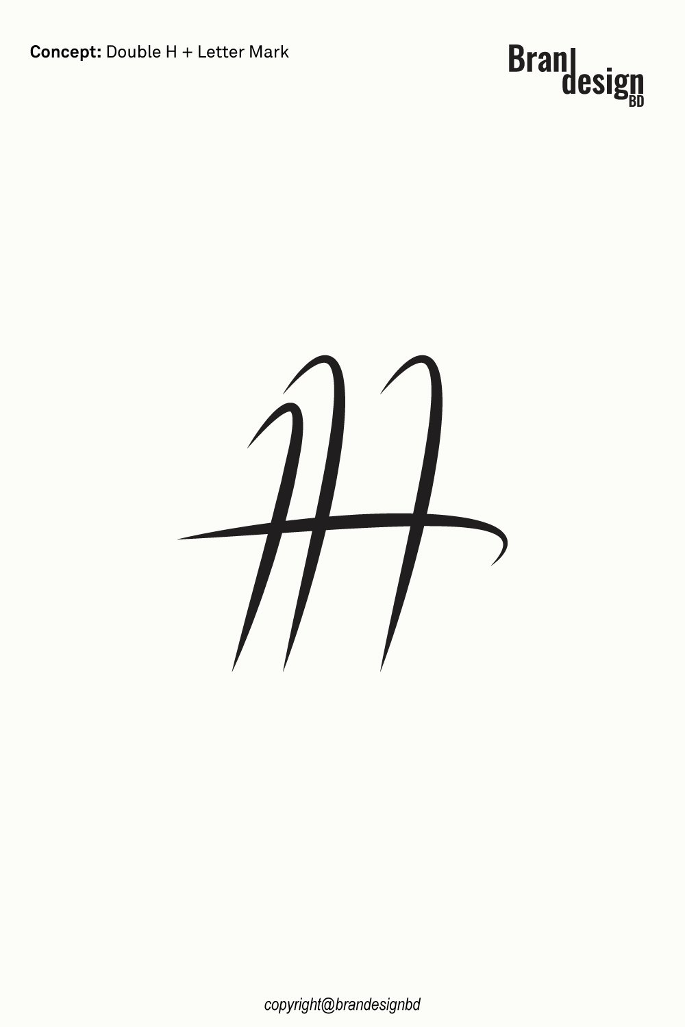 Elegant Double H Lettermark Custom Logo Design