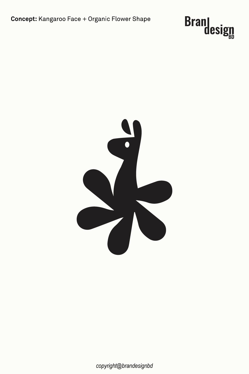 Modern Abstract Kangaroo and Organic Flower Brand Logo Design
