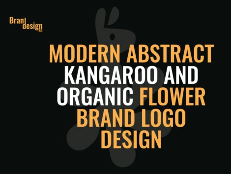Modern Abstract Kangaroo and Organic Flower Brand Logo Design