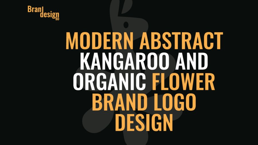 Modern Abstract Kangaroo and Organic Flower Brand Logo Design