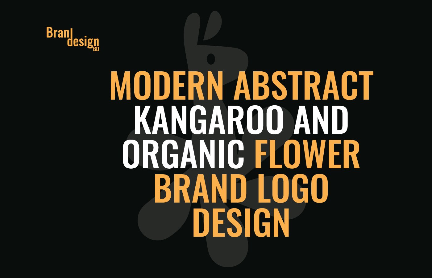 Modern Abstract Kangaroo and Organic Flower Brand Logo Design