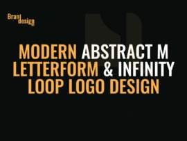 Modern Abstract M Letterform & Infinity Loop Logo Design