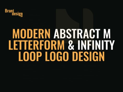 Modern Abstract M Letterform & Infinity Loop Logo Design