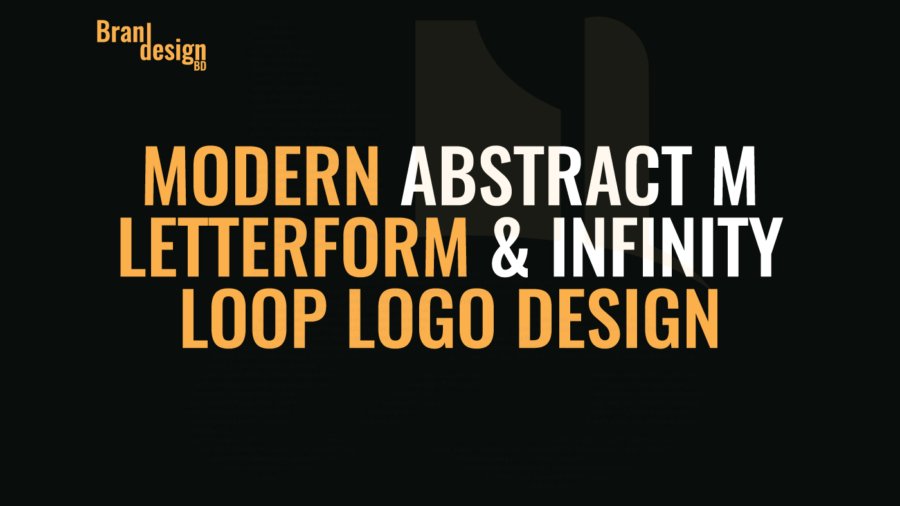 Modern Abstract M Letterform & Infinity Loop Logo Design