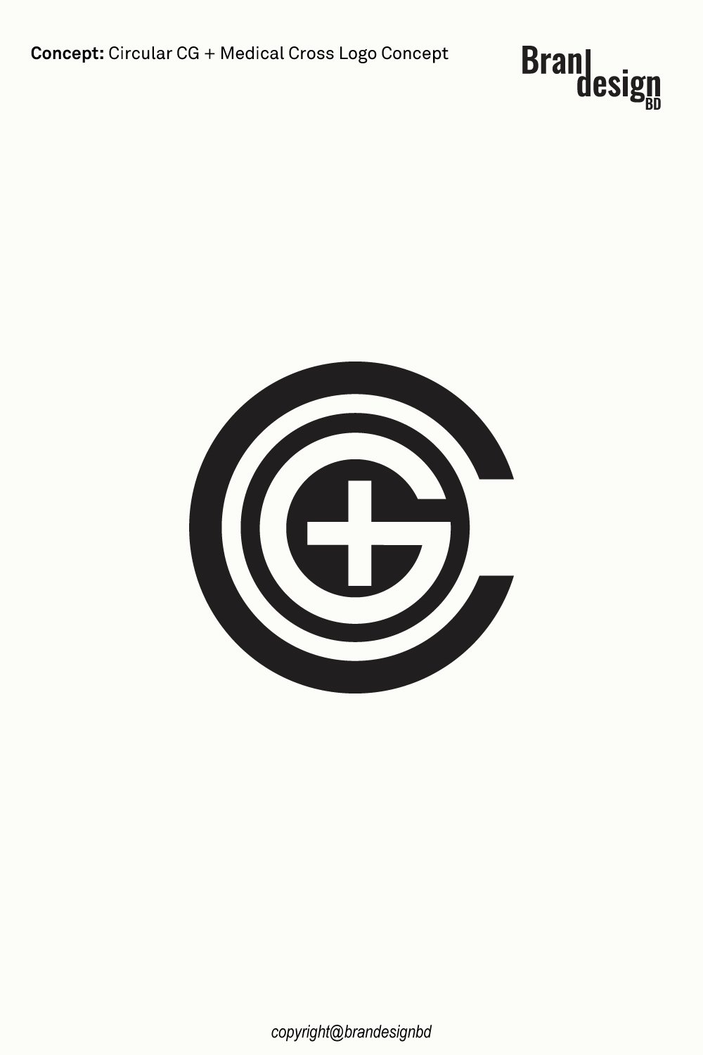Modern Custom Circular CG and Medical Cross Logo Concept