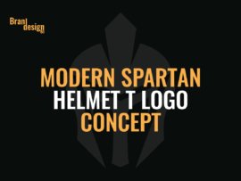 Modern Spartan Helmet T Logo Concept