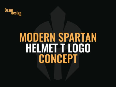 Modern Spartan Helmet T Logo Concept