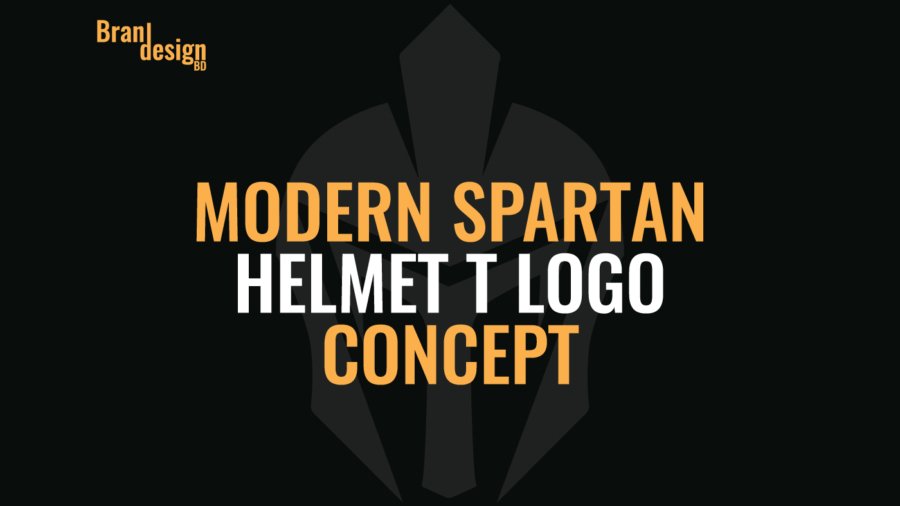 Modern Spartan Helmet T Logo Concept