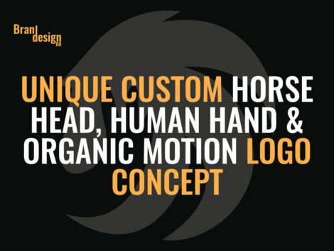 Unique-Custom-Horse-Head,-Human-Hand-&-Organic-Motion-Logo-Concept